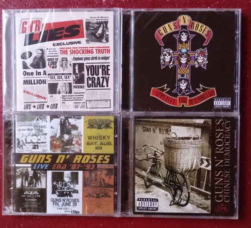 Lote 4 Cd Guns N Roses -  Appetite Lies Live Chinese Nuevos