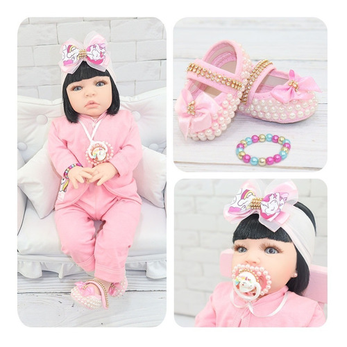 Boneca Bebê Reborn Real 18 Itens Bolsa Maternidade