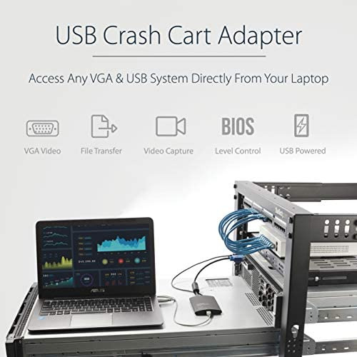 Startech Notecons02 Consola Kvm Usb 2.0 Con De Archivos/captura De Video, Adaptador Crash Cart Para Laptop