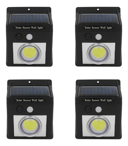 Pack X 4 Luz Led Exterior Solar Panel Sensor Movimiento