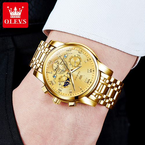 Olevs 2859 Reloj Cronógrafo De Cuarzo Luminoso Para Hombre