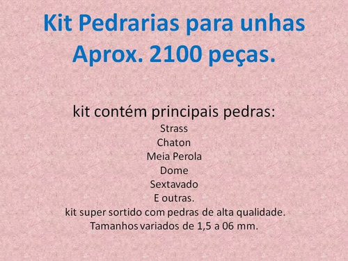 Kit Pedrarias Para Unhas Aprox. 2.100 Peças