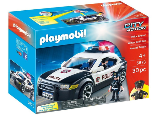 Figura Armable Playmobil City Action Auto De Policía 30 Pzas