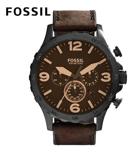 Relógio Masculino Fossil Pulseira De Couro A Prova D'agua