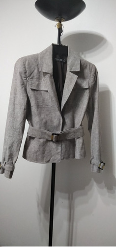 Blazer Gris Con Cinturón  7th Avenue S