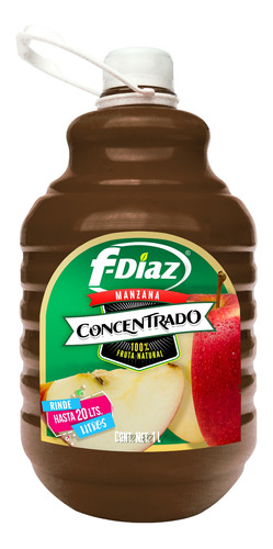 F- Diaz Concentrado Para Agua Manzana 1 Lt Fruta Natural