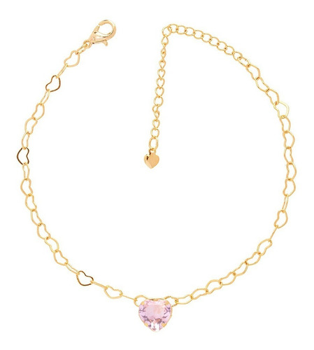 13 Pulseiras Coração Azul Claro Madrinha Sem Inicial Ouro Comprimento 18 Cm Diâmetro 18