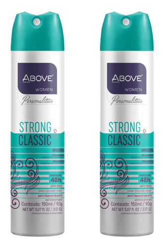 Desodorante Aero Above 150ml Masc Pers Strong Clas-kit 2un