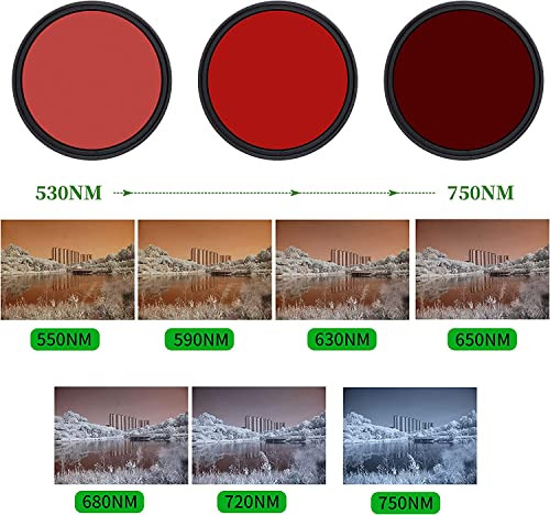 Filtro Infrarrojo Foto4easy De 82 Mm, Ajustable De 530 Nm A
