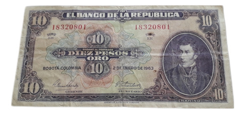 Colombia 10 Pesos  1963