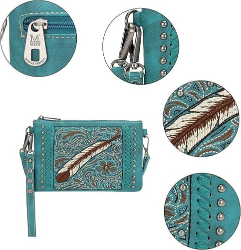Cartera Montana West Crossbody A Importada Original Turquesa