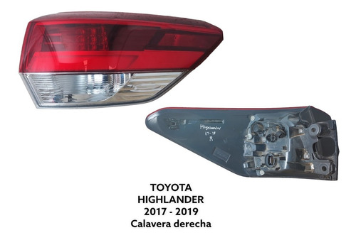 Calavera Derecha Toyota Highlander 2017  - 2019 Original