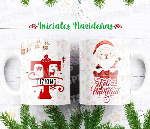 Diseños Navidad Tazas Alfabeto Diseño Sublimar Rojo #tn07 (Usado)