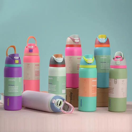 Botella De Agua Deportiva De Doble Bebida P/owala De Acero