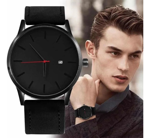 Reloj De Caballero De Lujo Elegante Moda Hombre Color De La Correa Negro