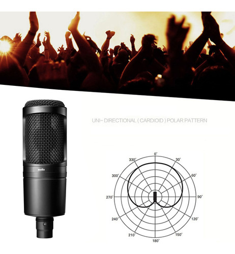 Micrófono De Condensador Cardioide Audio At2020 20-20000hz T