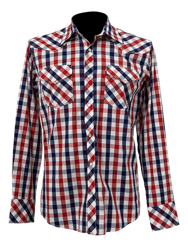 Camisa Hombre Tnt Cuadro Azul