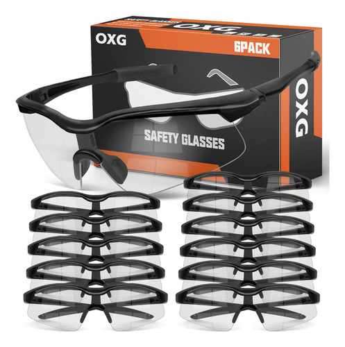 Oxg Paquete De 12 Gafas De Seguridad, Ansi Z87.1+ Resistente
