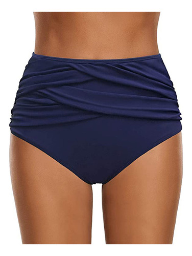 Bañador Tipo Bikini For Mujer, E6160, Cintura Alta, Fruncid