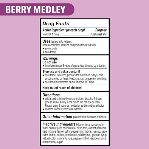 Caramelo Macizo Ricola Pastillas Berry Medley Con Hierbas Suizas 45 u