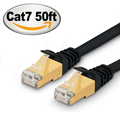 Gato 7 De Ethernet Por Cable De 50 Pies Negro - 10 Gb Más Rá