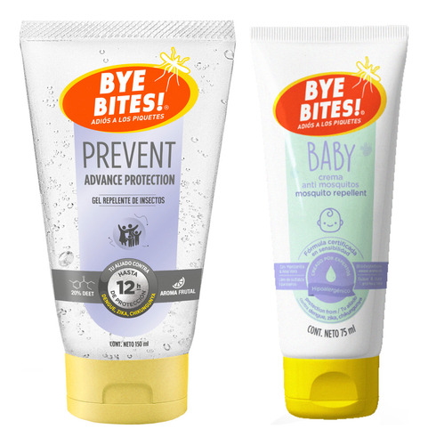 Bye Bites duopack eepelente de insectos Prevent fel + repelente en crema Baby Sensitive