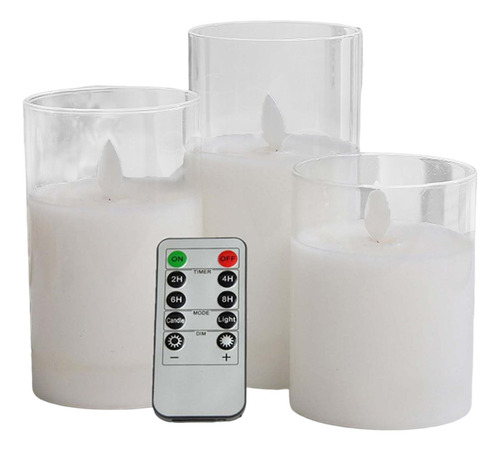 Velas Sin Llama Parpadeantes De 3 Piezas, Votiva Para Claro