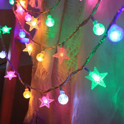 Cadena De Lámparas Con Forma De Estrella, Luces Led Para Ext