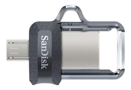 Pendrive SanDisk Ultra Dual m3.0 128GB 3.0 negro y transparente