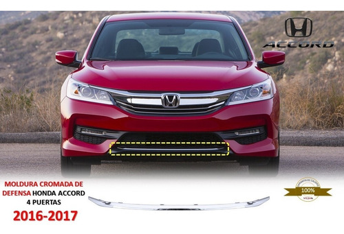 Moldura Cromada De Defensa Honda Accord 4 Puertas 2016-2017