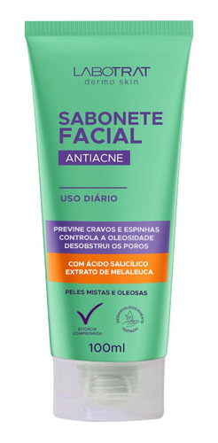 Sabonete Facial Antiacne Secativo Cicatrizante 100ml