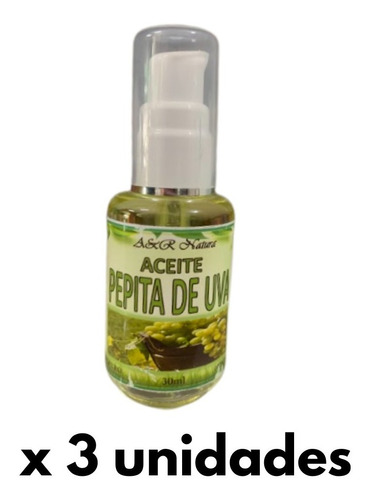 Aceite De Pepita De Uva 30ml Anti Envejecimiento 3 Unidades