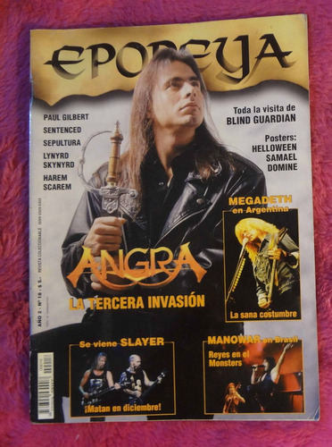 Revista Epopeya #18 Oct 1998 Angra Megadeth Sepultura Poster