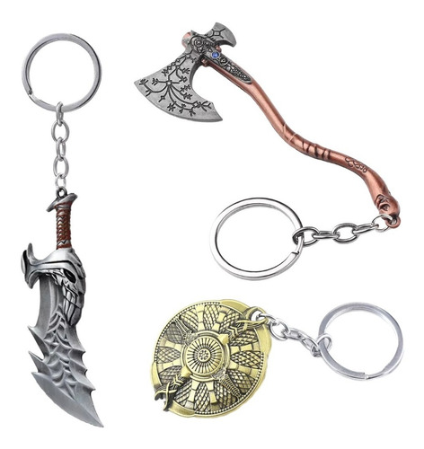 Set God Of War Llavero Collar 3 Piezas Kratos Espada Caos 