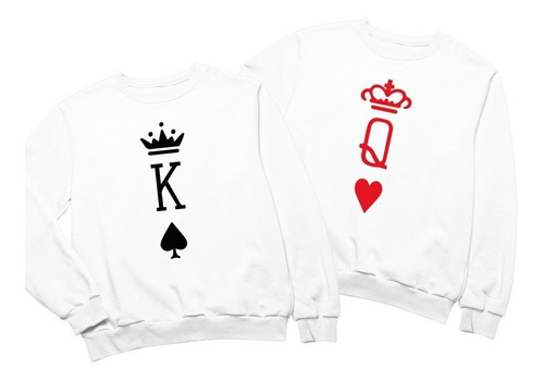 Dúo Sudaderas De Pareja - Aniversario - Queen & King Baraja