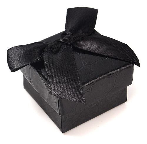 Imagen 3 de 8 de Caja Estuche Para Anillo Con Moño 4x4cm Docena Por Mayor