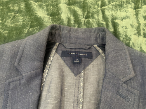 Saco Sport Tommy Hilfiger Algodón Pima Jaspeado Talla S Azul Acero S (Usado)