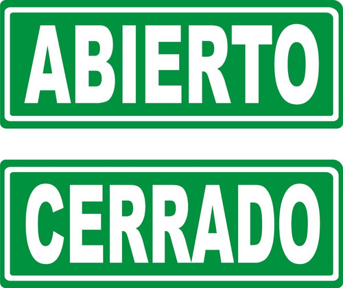 Cartel Abierto/cerrado Doble Faz C/ventosa P/colgar  24x9 Cm