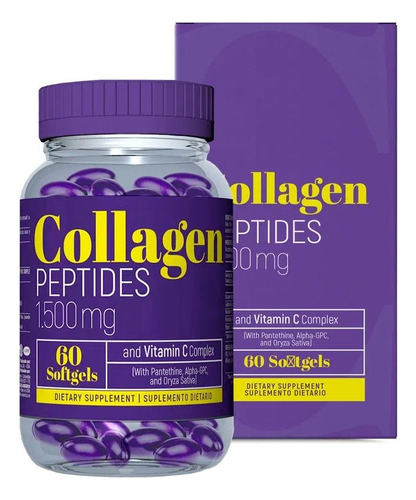Péptidos Collagen Colágeno Americano 60 Softgels Healthy