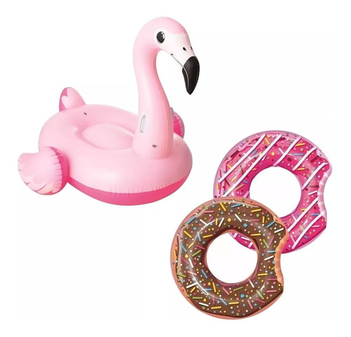 Flamenco Inflable Bestway Gigante + 1 Colchoneta Dona Pile