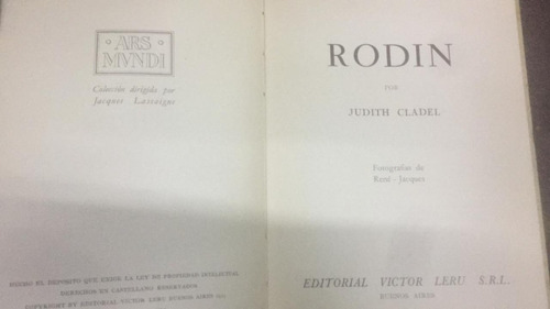Rodin. Judith Cladel. Ars Mundi. Ed. Leru