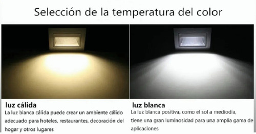 Lampara Led Escalera Pared Cortesía Empotrable Foco 1.5w Color negro +luz Cálida