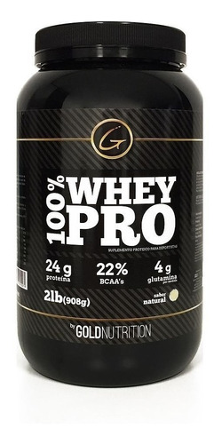 Imagen 1 de 1 de Suplemento en polvo Gold Nutrition  100% Whey Pro proteínas sabor natural en pote de 908g