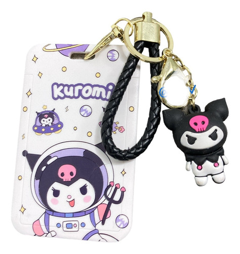 Porta Gafete De Novedad Varios Modelos Kuromi Blanco