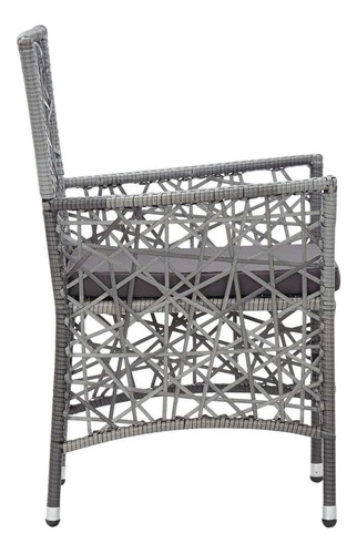 Juego De Comedor De 7 Piezas, Ratán Sintético Gris