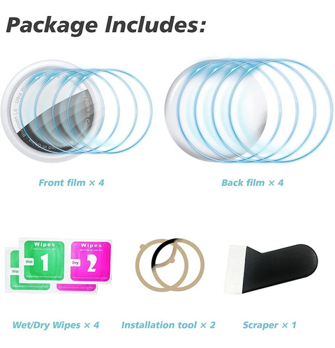 Imagen 7 de 10 de Protector De Pantalla Para Airtag 2021 Cloudvalley 8-pack