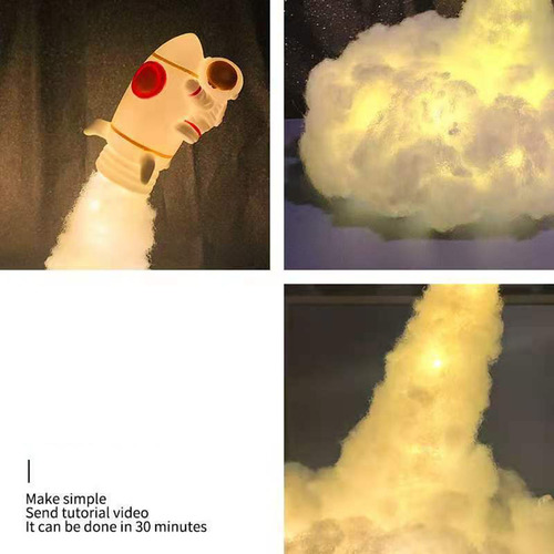 Cohete Creativo Luz Nocturna Nubes De Paja Transbordador