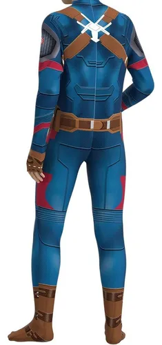 Capitán América Mono Disfraz Cosplay Para Niños Adultos