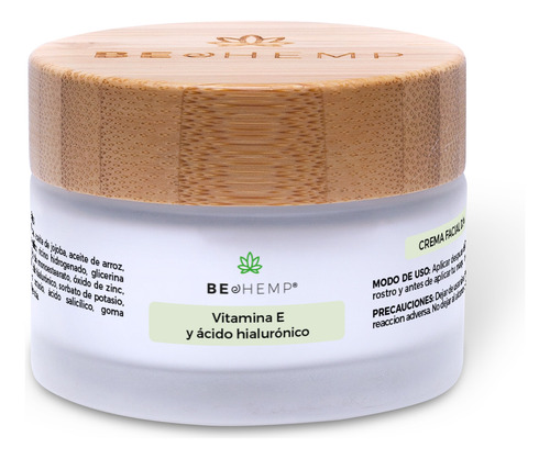 Crema Facial Día Vitamina E y Ácido Hialurónico 50g SPF 15 Hidratación y Protección Solar Diaria
