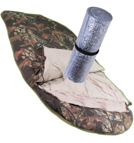 Bolsa De Dormir Termica Sarcofago Camuflada 3 D + Aislante!